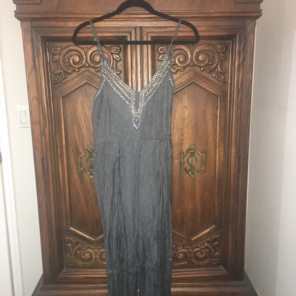 Free People Studded Jumpsuit with Lace Back